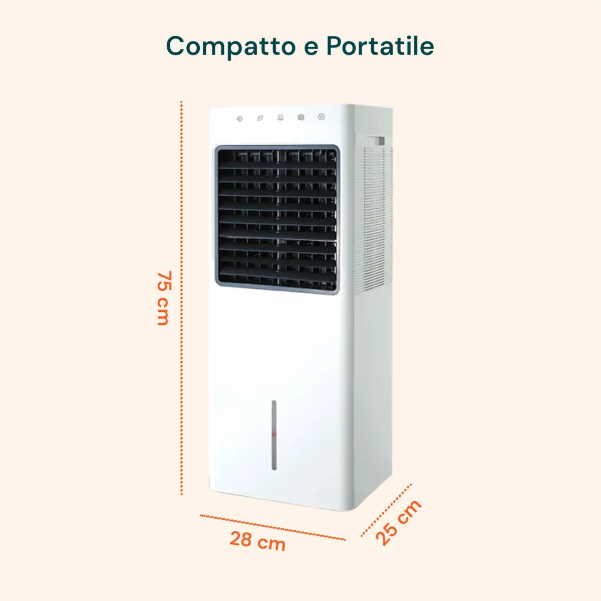 Raffrescatore D’Aria Con Tanica 8l, Telecomando E Pannello Touch 3 Velocità - immagine 8